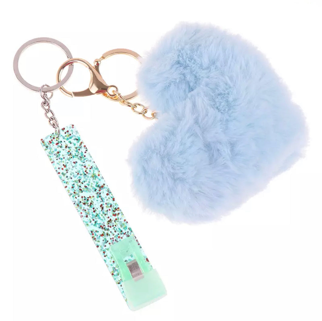 Blue Card Grabber Keychain